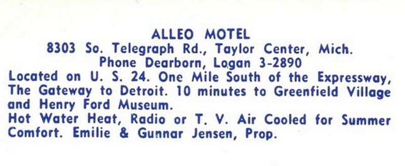 Alleo Motel - Vintage Postcard (newer photo)